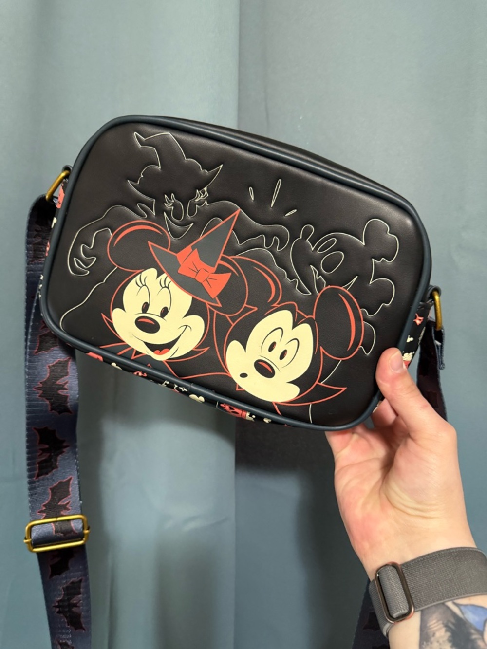 Loungefly Disney Mickey & Minnie Halloween Glow-in-the-Dark Crossbody Bag